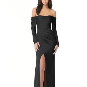 Elegant Black Off-Shoulder Evening Dress